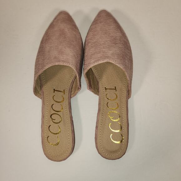 CCOCCI Mule Flats Women 8 ISABELLA Dusty Pink Lilac Textured Mermaid Boho Pastel - Picture 7 of 11